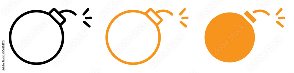 Aufkleber explosive bomb icon for safety warnings and security alerts