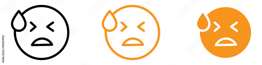 Poster expressive desperate emoji icon for emotional messaging versatile for social media and digital commu