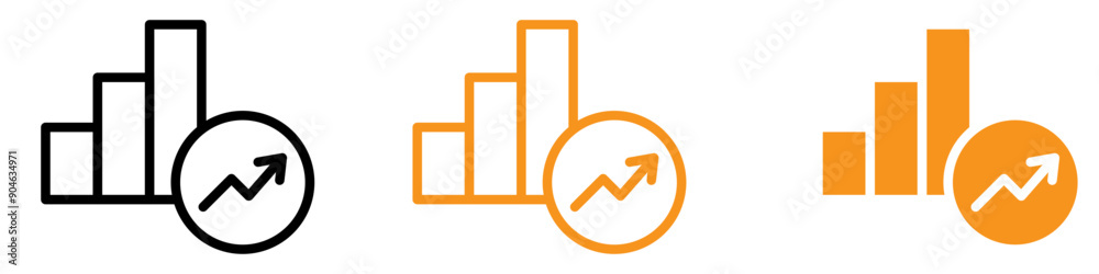 Poster analytical increase chart icon for business and financial graphics essential for representing growth