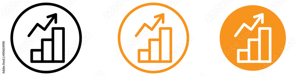 Poster Analytical Increase Chart Icon for Business and Financial Graphics Essential for Representing Growth and Performance Metrics