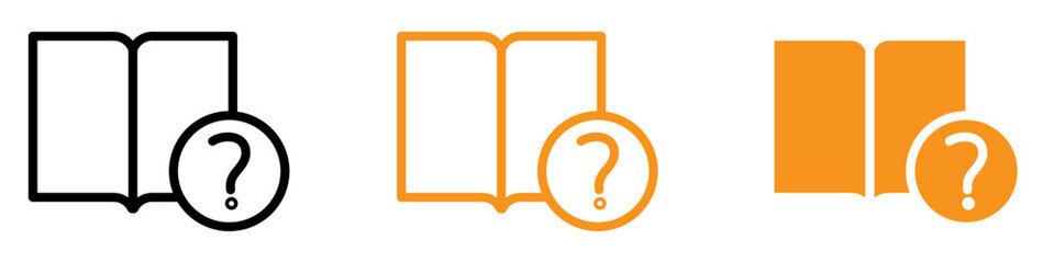 Book with Question Mark Icon for Help Centers and Knowledge Bases