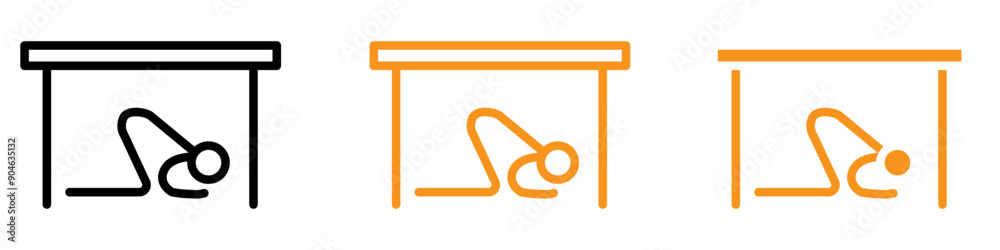 Poster essential earthquake safety place icon for emergency preparedness graphics vital for illustrating sa