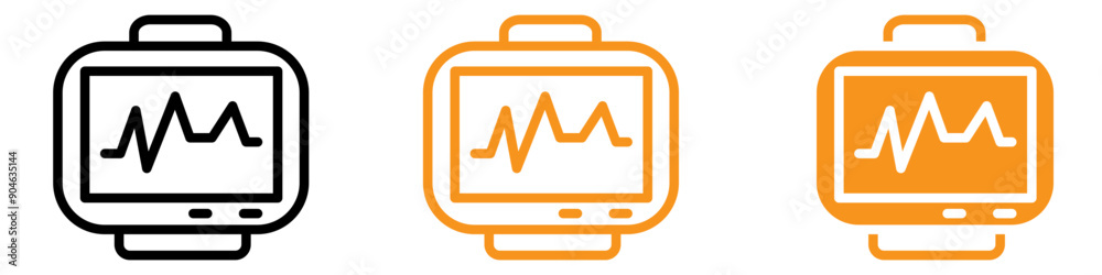 Poster precise ecg monitor icon for medical and health graphics essential for representing heart monitoring