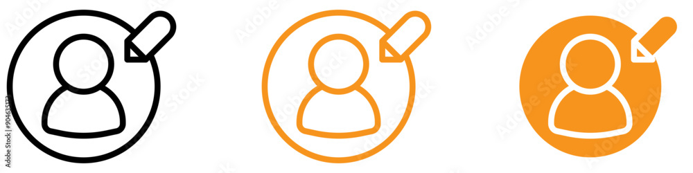 Aufkleber Detailed Edit User Icon for Profile Management and Interface Graphics Crucial for Representing User Profile Editing and Customization Options