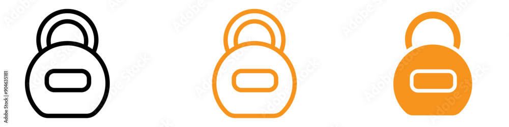 Poster strong kettlebell icon for fitness and exercise graphics ideal for representing kettlebell workouts 