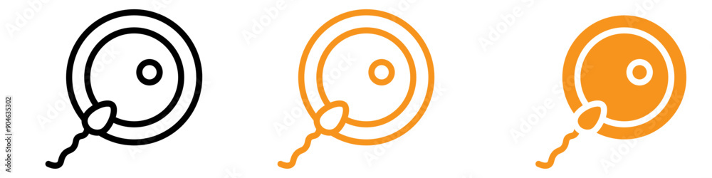 Poster fertilization ovule being fertilized by sperm icon for reproductive health graphics perfect for repr