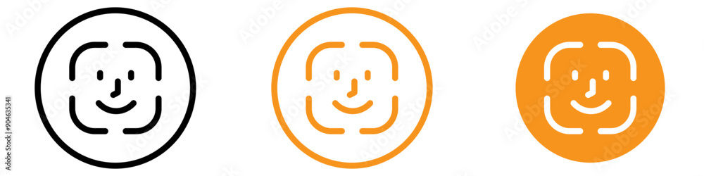 Poster Secure Face ID Icon for Biometric Authentication Graphics Essential for Representing Facial Recognition and Identity Verification