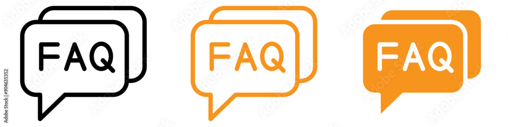 Aufkleber Informative FAQ Icon for Help and Support Sections Ideal for Representing Frequently Asked Questions in Customer Service Graphics