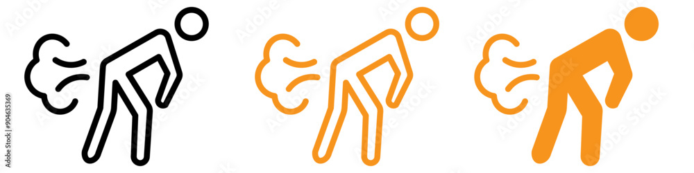 Poster Humorous Farting Icon for Fun and Entertaining Graphics Ideal for Representing Humor and Comical Situations in Cartoons