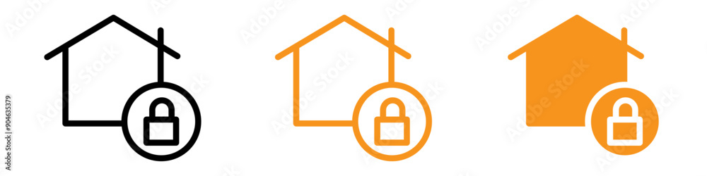 Aufkleber Secure Lock Home Icon for Security and Home Protection Graphics Perfect for Representing Locked Homes and Secure Properties