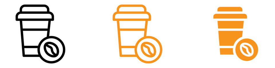 Disposable Paper Coffee Cup Icon for Beverage and Takeaway Graphics Ideal for Representing Takeaway Coffee and Hot Drinks