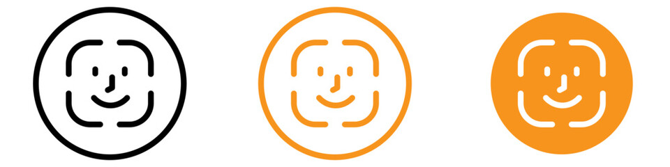 Secure Face ID Icon for Biometric Authentication Graphics Essential for Representing Facial Recognition and Identity Verification