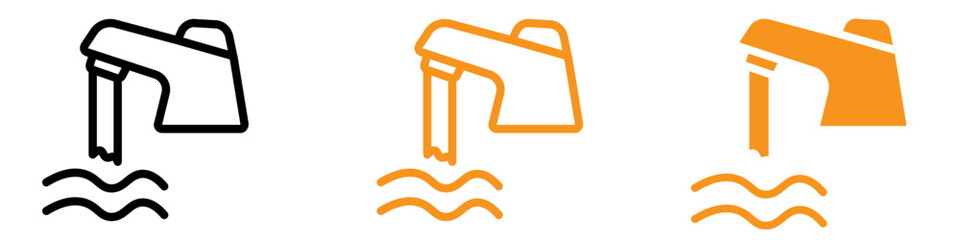 Practical Faucet Tap Water Icon for Plumbing and Water Supply Graphics Essential for Representing Water Flow and Tap Connections