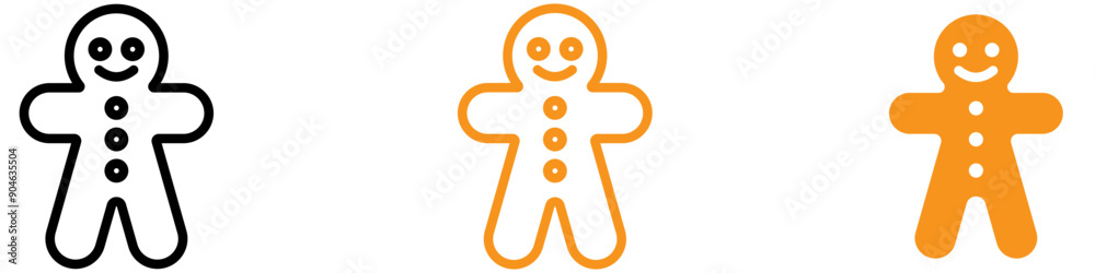 Poster fun man cookie icon for bakery and dessert graphics perfect for representing man-shaped cookies and 
