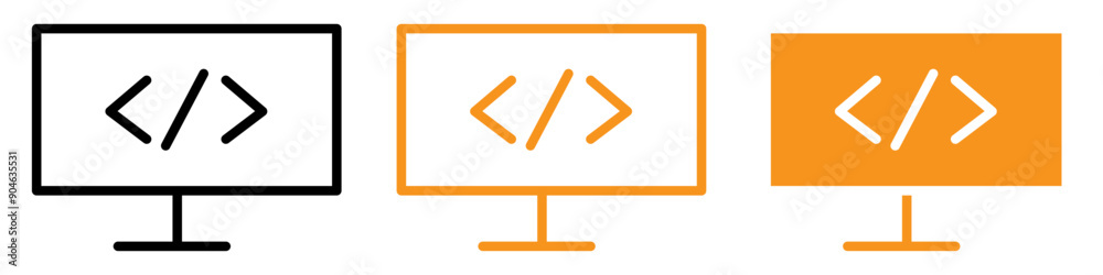 Fototapete Coding Icon Illustrating Software Development, Programming Tutorials, and Coding Bootcamps for Aspiring Developers and IT Professionals