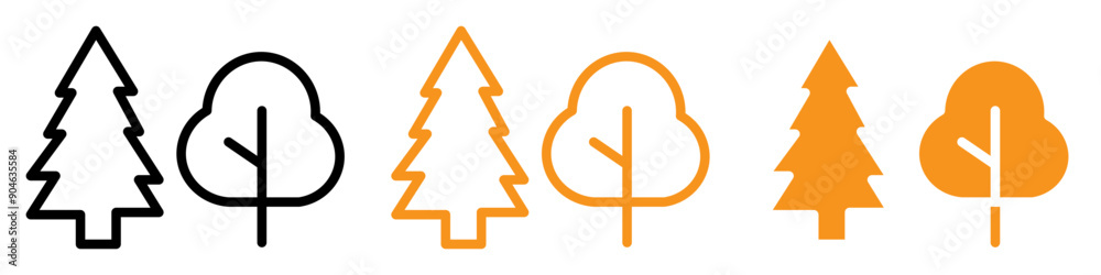 Poster lush forest and park trees icon for environmental and nature graphics crucial for representing green