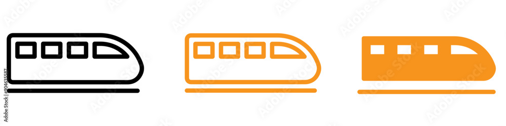 Poster high-speed subway train icon for transportation and urban mobility graphics perfect for representing