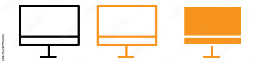 Poster computer monitor icon depicting it services, digital workspaces, and remote work solutions for moder