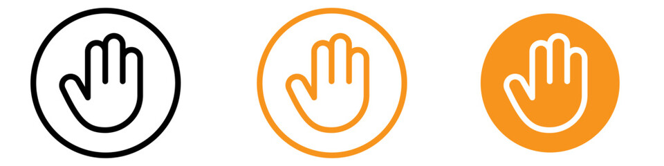 Obraz premium Cautionary Stop Sign with Hand Icon for Traffic and Safety Graphics Essential for Representing Stop Signs and Caution Warnings