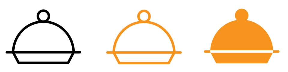 Versatile Food Tray and Cover Icon for Catering and Food Service Graphics Ideal for Representing Meal Presentation and Food Delivery