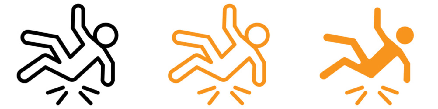 Clumsy Man Tripping Icon for Humor and Accident Prevention Graphics Perfect for Representing Tripping Hazards and Safety Awareness