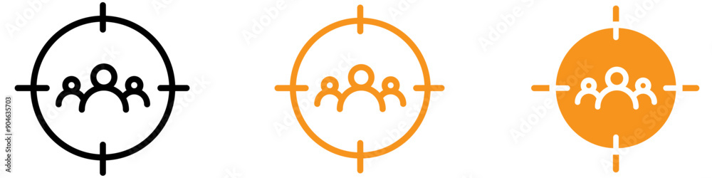 Poster demographic target audience icon for marketing and advertising graphics essential for representing a