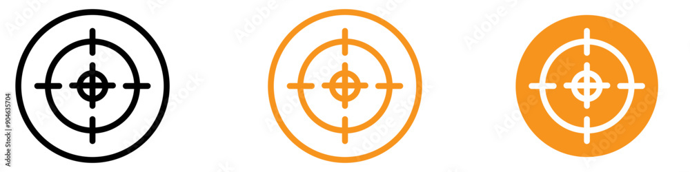 Poster focused target aim focus icon for precision and accuracy graphics ideal for representing aiming and 