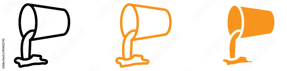 Poster fluid pouring icon for liquid and beverage graphics essential for representing pouring actions and l