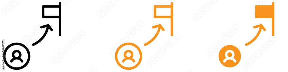 Poster purposeful mission path icon for strategy and planning graphics essential for representing goals and