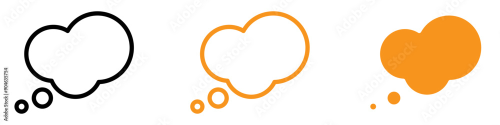 Aufkleber Thoughtful Thinking Bubble Icon for Ideas and Brainstorming Graphics Ideal for Representing Thoughts and Creative Ideas