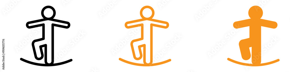 Poster Balancing Tightrope Walker Icon for Performance and Risk Graphics Perfect for Representing Tightrope Walking and High-Risk Performance