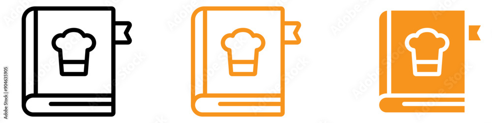 Poster culinary recipe book icon for cooking and food graphics perfect for representing recipe collections 