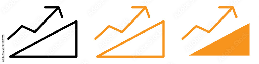 Aufkleber Challenging Uphill Icon for Obstacles and Challenges Graphics Perfect for Representing Uphill Struggles and Difficult Tasks
