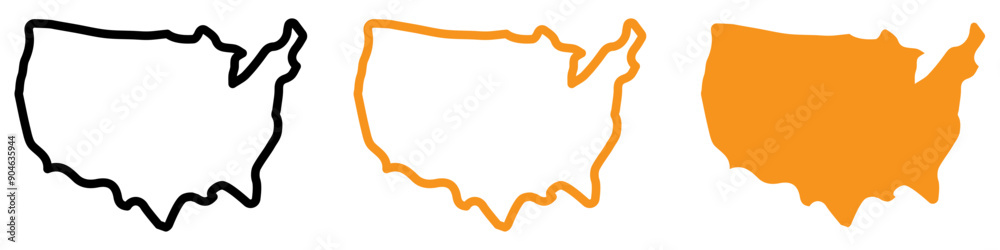 Poster geographical usa map icon for travel and geography graphics perfect for representing maps of the uni