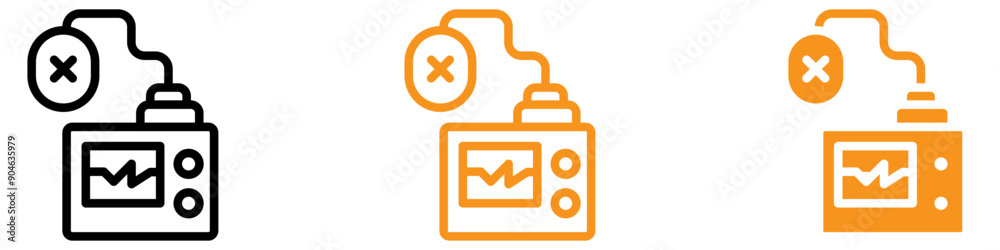 Poster life-saving rescue defibrillator icon for emergency and healthcare graphics essential for representi
