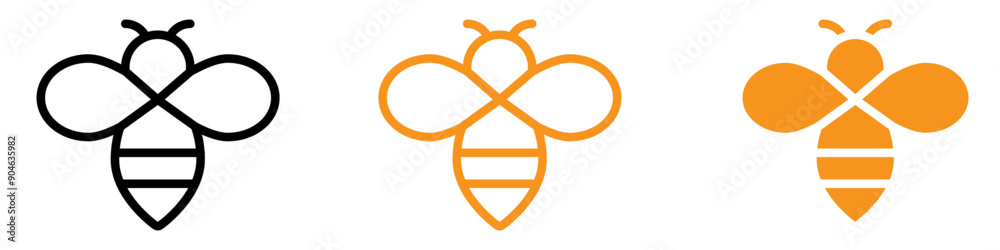 Poster busy honey bee icon for nature and environmental graphics ideal for representing bees and pollinatio