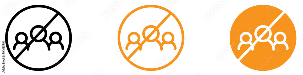 Aufkleber social distance no gathering icon for public health and safety graphics perfect for representing no 