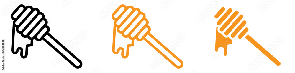 Poster sweet honey dipper icon for food and culinary graphics perfect for representing honey dippers and ho