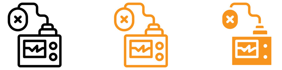 Fototapeta premium Life-Saving Rescue Defibrillator Icon for Emergency and Healthcare Graphics Essential for Representing Defibrillation and Emergency Medical Services