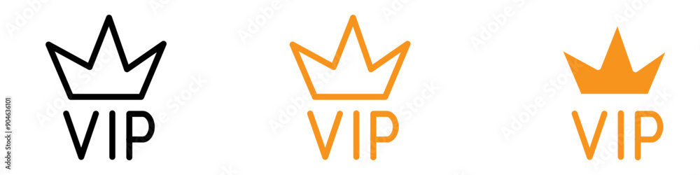 Poster exclusive vip text with crown icon for premium services and membership graphics ideal for representi