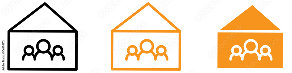 Aufkleber social roommates icon for housing and community graphics essential for representing roommates and sh