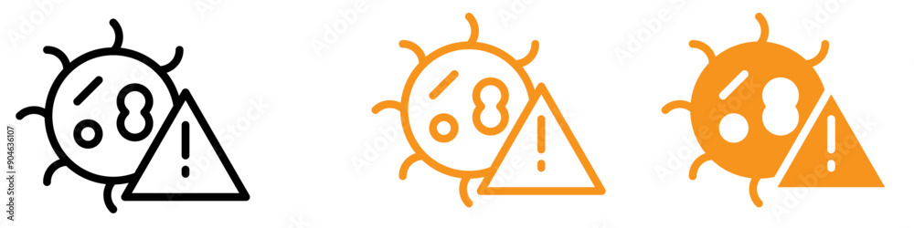 Aufkleber Critical Virus Warning Alert Icon for Cybersecurity and Health Graphics Essential for Representing Virus Threats and Security Alerts
