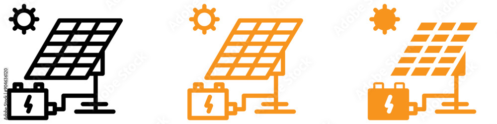Poster sustainable off the grid icon for renewable energy and self-sufficiency graphics essential for repre