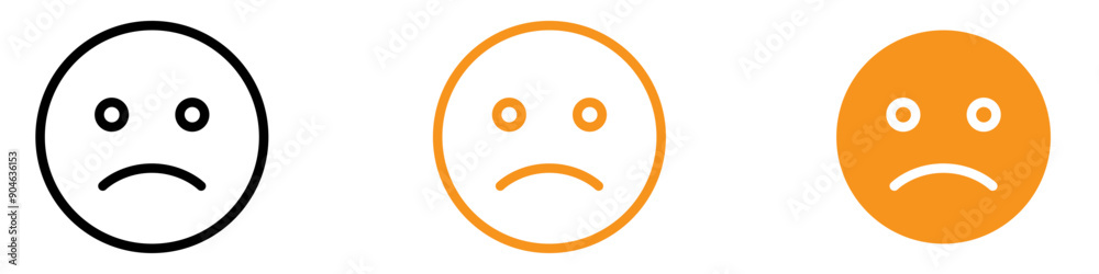 Poster emotional sad upset or lonely emoticon icon for digital communication graphics essential for represe