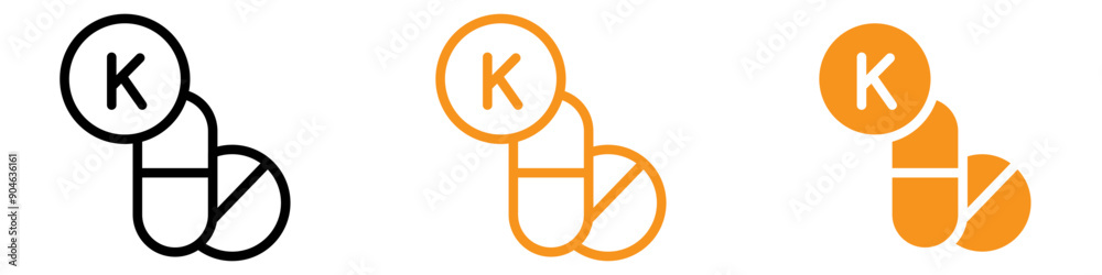 Aufkleber essential vitamin k icon for nutrition and health graphics perfect for representing vitamin k and it