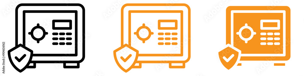 Poster Secure Safe Vault Box Icon for Security and Storage Graphics Ideal for Representing Safe Deposit Boxes and Secure Storage