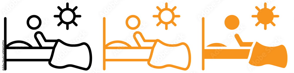 Poster Energetic Wake Up in the Morning Icon for Daily Routines and Health Graphics Perfect for Representing Morning Routines and Wake-Up Activities