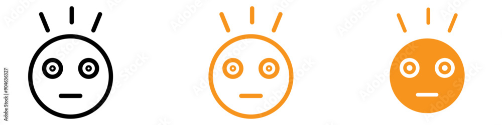Poster surprised shocked face icon for emotions and reactions graphics ideal for representing surprise and 