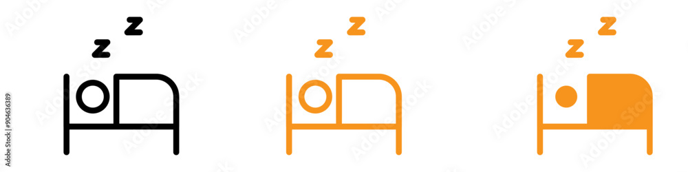 Poster restful sleep icon for health and wellness graphics ideal for representing sleep and restful nights