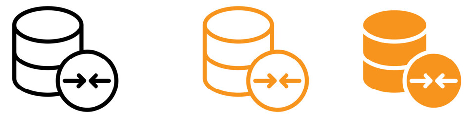 Compressed Shrink Database Icon for Technology and Data Management Graphics Ideal for Representing Data Compression and Database Management